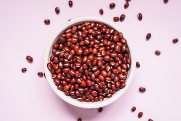 Fresh uncooked adzuki beans or red mung beans