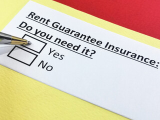 Obraz premium Questionnaire about insurance