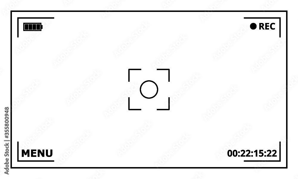 Wall mural camera screen template. camera interface isolated on white background