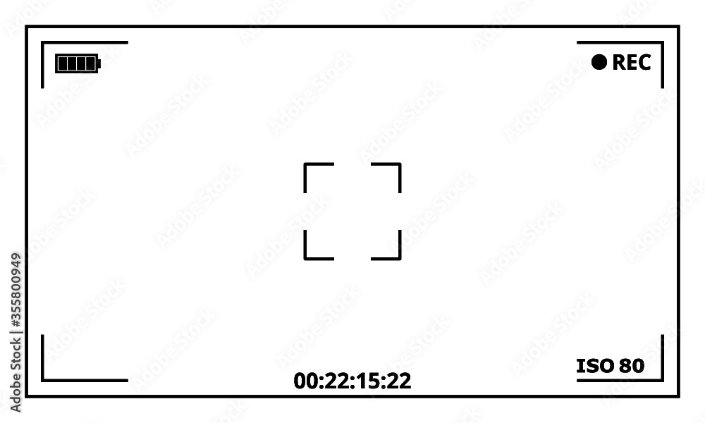 Wall mural camera screen template. camera interface isolated on white background