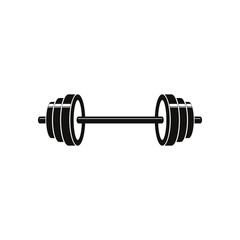 Barbell icon isolated on white background. Barbell icon simple sign. Barbell icon trendy and modern symbol for graphic and web design. Barbell icon flat vector illustration for logo, web, app, busines