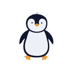 Cute cartoon penguin vector illustration on white background