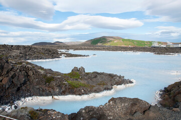 Travelling to a blue lagoon in Iceland