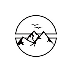 Mountain Logo outdoor. Mountain vector template.	