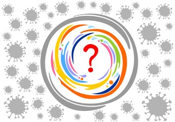 Covid-19 coronavirus questions and answers or help support banner. Coronavirus analysis. Questions about the Covid study. What is covid? illustration