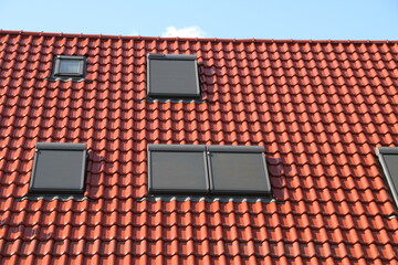 Fototapeta premium a house with new roof windows