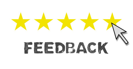 Fototapeta premium 5 Sterne Bewertung - Feedback online abgeben