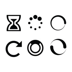 vector illustration of a set of clocks