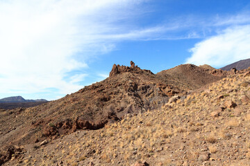 Volcanic rock formations Roques de Garcia in Teide National Park on Canary Island Tenerife, Spain