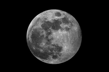 Obraz na płótnie Canvas Penumbral lunar Eclipse June 2020 on full Moon, taken in the deep space.