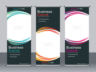 Business banner roll up set,standee banner template,Modern banner.