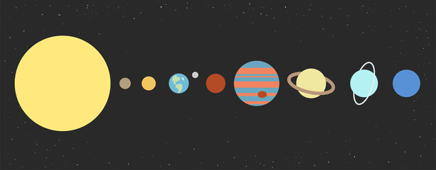 The planets of the solar system. Vector illustration