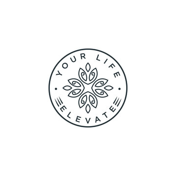 Elevate Your Life Logo, Elegant  Stamp Vector