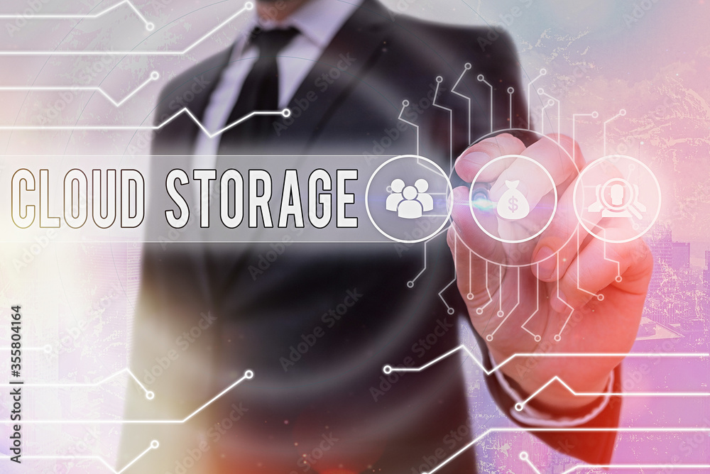 Poster handwriting text cloud storage. conceptual photo computing connect devices to cloud data on remote s