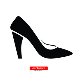 Women Shoes Icon.Flat design style vector illustration for graphic and web design.