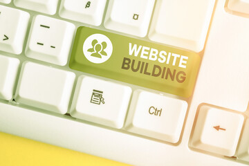 Word writing text Website Building. Business photo showcasing site is constructed according to the...