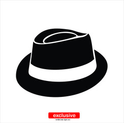 Vintage hats icons.Flat design style vector illustration for graphic and web design.