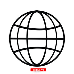 globe icons.Flat design style vector illustration for graphic and web design.