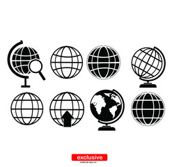 globe icons.Flat design style vector illustration for graphic and web design.