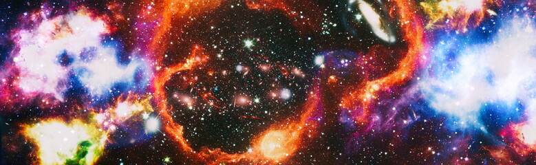 star particle motion on black background, starlight nebula in galaxy at universe Space background....
