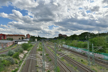 Fototapeta na wymiar Railway in Schoneberg in colour