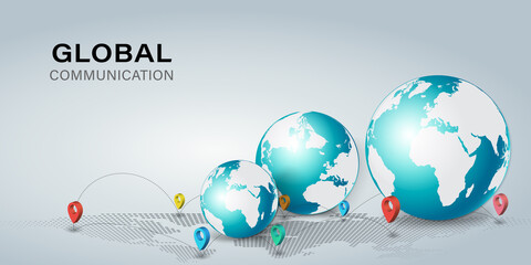 Internet network on Website or Mobile Application Vector Concept Marketing and Digital marketing, Online Application global service concept.