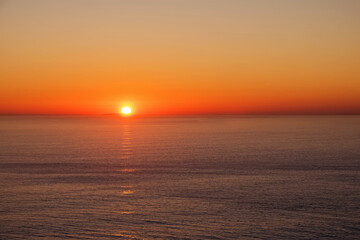 Beautiful golden sunset at the sea