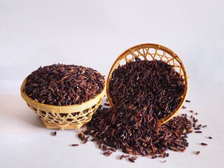 Healthy lifestyle concept; Rice-berry (rice) for healthy material food.