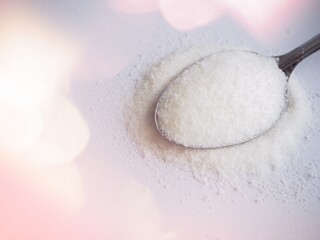 Collagen protein powder supplement raw material. Beauty and healthy drink for promoting skin, bones, and joints