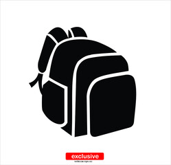 School Bag Icon.Flat design style vector illustration for graphic and web design.