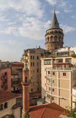 Istanbul, Turkey - a quarter within the borough of Beyoglu, often known as Karak&ouml;y, Galata is a main district in Istanbul. Here in particular the skyline, with the imposing Galata Tower