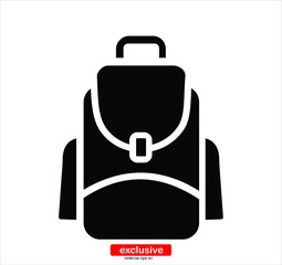 School Bag Icon.Flat design style vector illustration for graphic and web design.