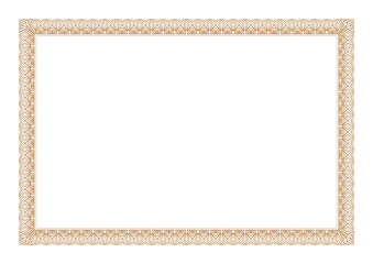 Gold blank certificate border frame ready to add text