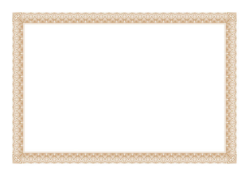 Gold blank certificate border frame ready to add text