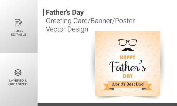 Father's Day Greeting Card/Banner/Poster/Vector Design