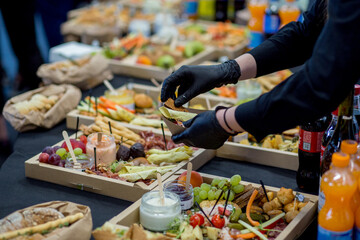 food and snacks on the buffet table
