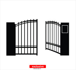 Gate icon.Flat design style vector illustration for graphic and web design.