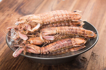 A plate of freshly cooked Phi Shrimp