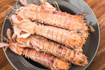 A plate of freshly cooked Phi Shrimp