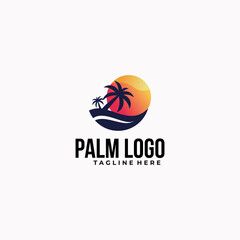 palm tree logo icon vector isolated