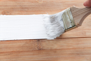 paint brush on wood
