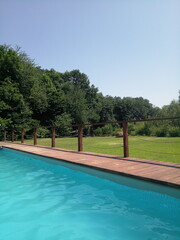 blue water pool in the forest