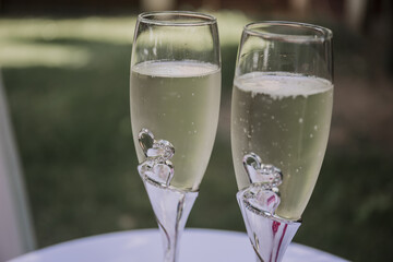 table for a wedding ceremony with glasses