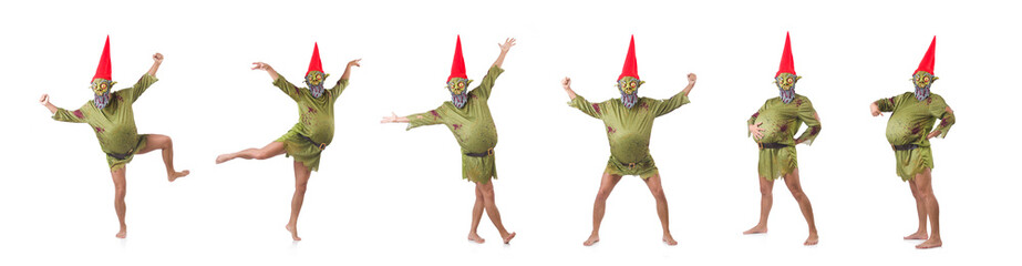 Savage man isolated on white