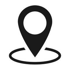 Location icon, map pointer symbol isolated on white background.  Vector web button