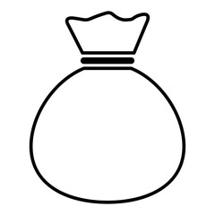 Money bag icon isolated on white background. Bank symbol, profit graphic, flat web sign