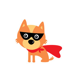 cute superman hero puppy vector