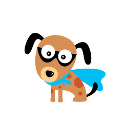 cute superman hero puppy vector