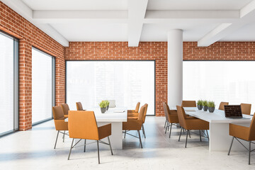 Loft brick conference room interior