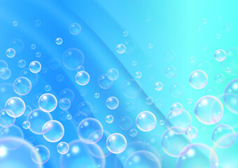 シャボン玉と立体的なドレープのイメージ背景素材